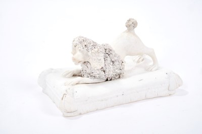 Lot 119 - Minton biscuit model of a poodle, circa 1830-40