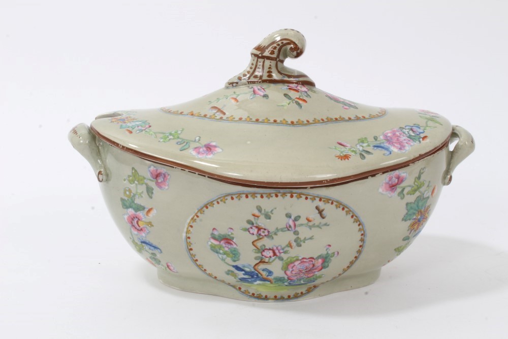 Lot 121 A Spode pearlware sauce tureen, cover, stand