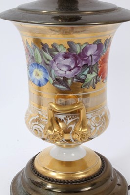 Lot 126 - A pair of Coalport vases, circa 1815-20, now mounted as table lamps