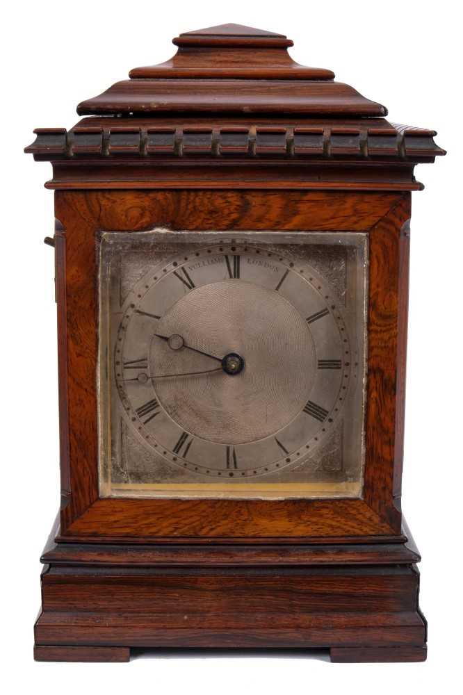 Lot 650 - A fine Vulliamy library clock in rosewood case