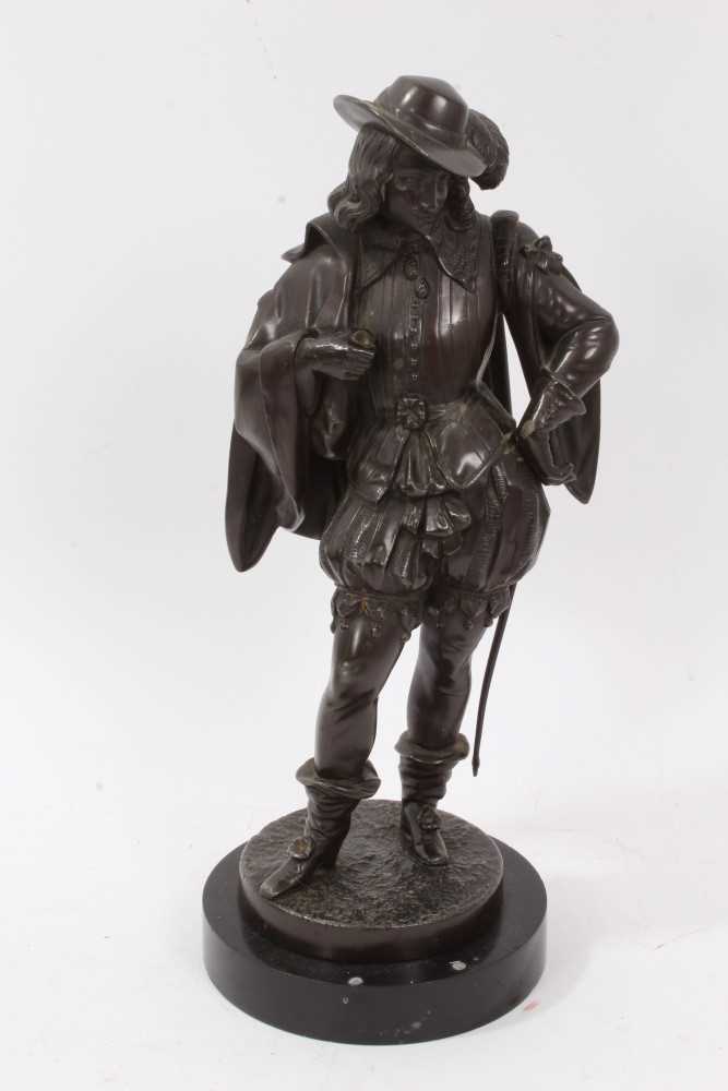 Lot 31 - A 19th century spelter figure of a Cavalier