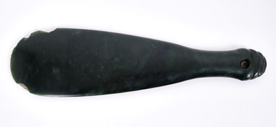 Lot 768 - Rare 19th century Maori greenstone mere Provenance: The Weller-Poley Family Collection, Boxted Hall