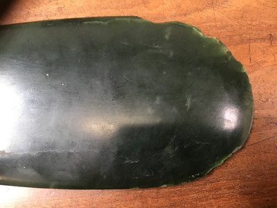 Lot 768 - Rare 19th century Maori greenstone mere Provenance: The Weller-Poley Family Collection, Boxted Hall