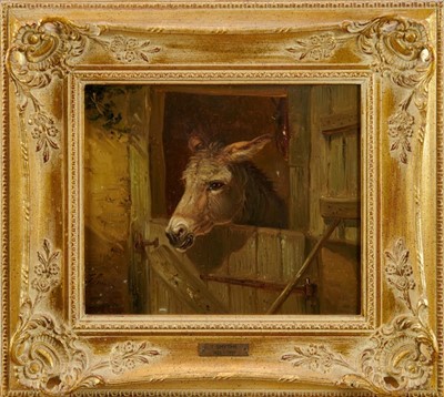Lot 1024 - Thomas Smythe (1825-1908) oil on canvas, Donkey, signed, modern gilt frame