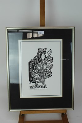 Lot 1005 - *Edward Bawden (1903-1989), linocut - Jack of Hearts, signed and numbered 8/25, 35 x 25cm