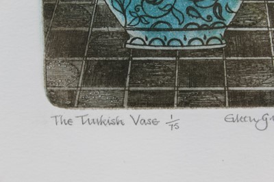 Lot 1004 - Eileen Greenwood (1917-2014) etching - ‘The Turkish Vase’, signed and numbered 1/75, 30 x 12cm