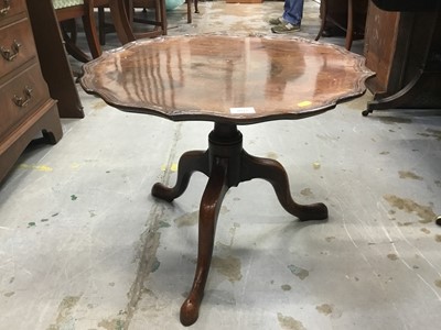 Lot 1041 - 19th century mahogany occasional table with shaped top on turned column and tripod base