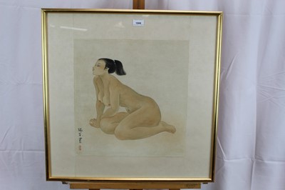 Lot 99 - Yu Ruirong (Contemporary), watercolour - ‘Nude II, signed, 42 x 40cm