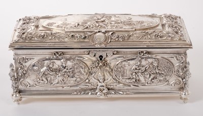 Lot 299 - 19th Century French Silver plated casket