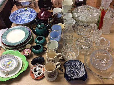 Lot 422 - Copeland Spode Italian pattern bowl, Commemorative cups, other decorative china and glassware