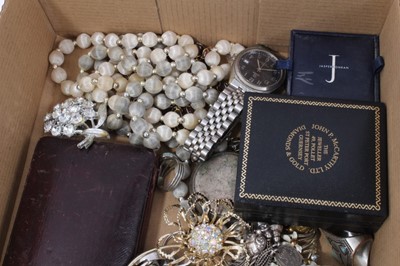 Lot 80 - Victorian silver christening set, silver bracelet and costume jewellery