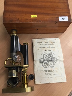 Lot 484 - Early 20th century Beck microscope, boxed