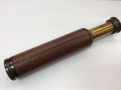 Lot 95 - J.T. Coppock, Leeds, brass and leather telescope