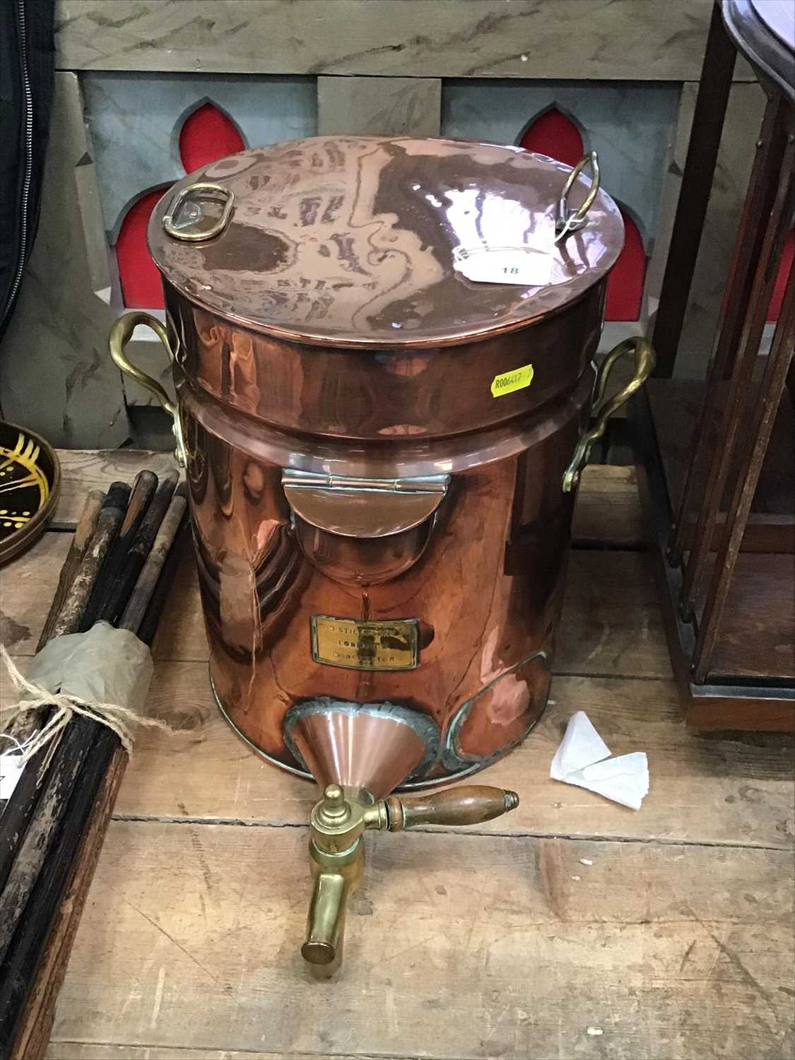 Lot 18 - Late Victorian copper urn