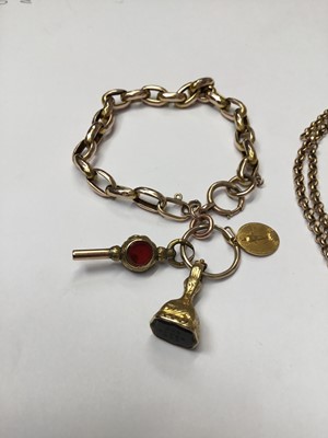 Lot 164 - Victorian gold chain and bracelet