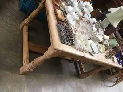 Lot 962 - Antique pine kitchen refectory table