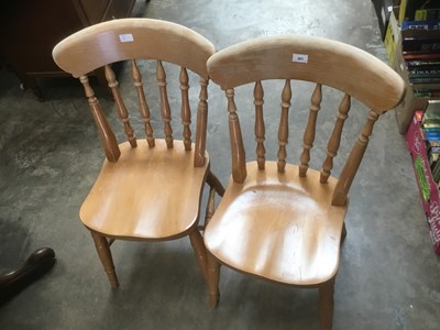 Lot 963 - Set of six Beech kitchen chairs