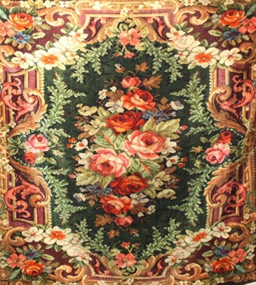 Lot 1404 - Embroidered Aubusson style throw