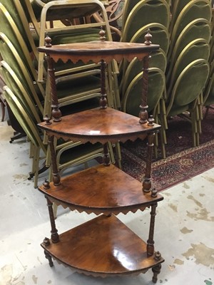 Lot 1048 - Victorian walnut corner what-not