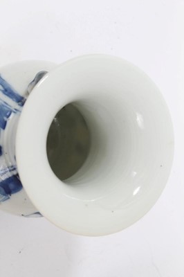 Lot 127 - Chinese blue and white miniature vase with four character mark, on stand
