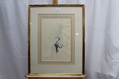 Lot 923 - Evelyn Cheston watercolour, nude study, together with a limited edition book signed about the artist