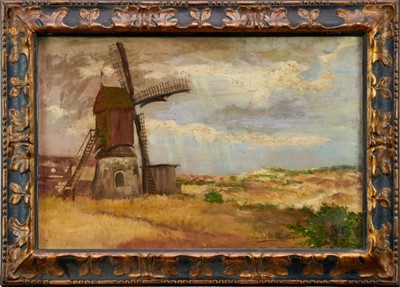 Lot 925 - Emile de la Montagne oil on canvas, windmill, signed in good period frame