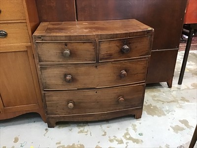 Lot 951 - 19th century mahogany bow front chest of two short and two long drawers