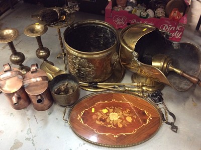 Lot 468 - Collection of antique and vintage copper and brass ware