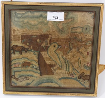 Lot 714 - Early, probably 17th century, needlework fragment