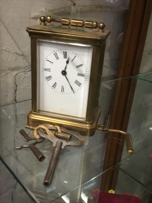 Lot 136 - Brass carriage clock