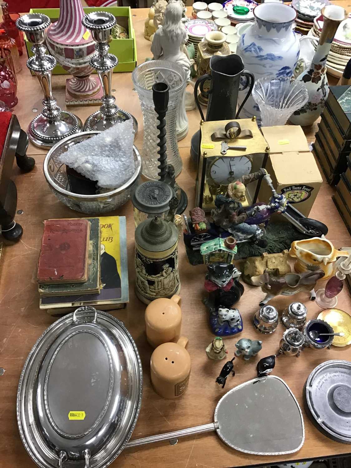 Lot 358 - Silver plated entree dish, Second World War Rolls Royce Merlin engine piston ashtray etc