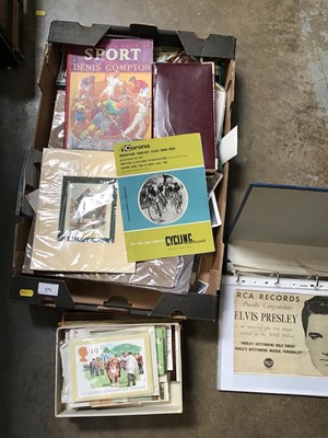 Lot 171 - Box of Elvis postcards, Coutts wallet and ephemera