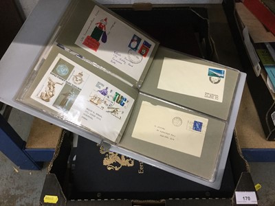 Lot 170 - Stamp albums and First Day Covers, loose and in albums and postcards in albums