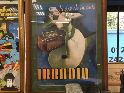 Lot 147 - Art Deco style film poster in glazed frame - Irradio