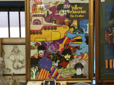 Lot 146 - Beatles poster - the Yellow Submarine, in glazed frame
