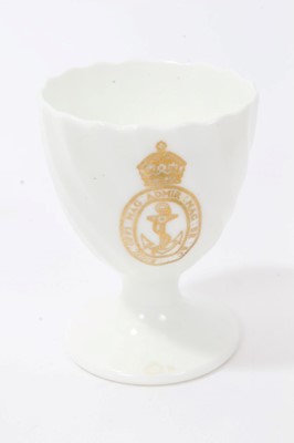 Lot 141 - Two mid 18th century Meissen saucers, a teacup, a Coalport Naval eggcup and a Staffordshire figure