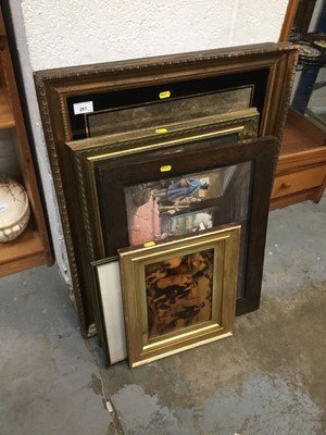 Lot 261 - Edwardian crystolium in gilt frame and various antique prints and pictures