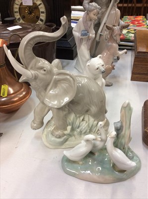 Lot 449 - Four Lladro and two Nao ornaments