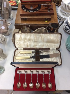 Lot 450 - Canteen of plated cutlery, plated items and engineers tools