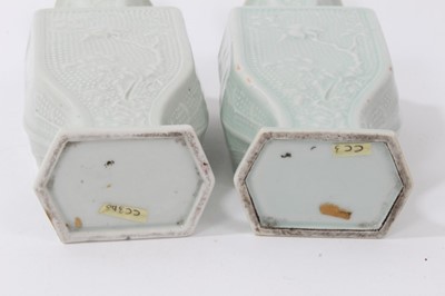 Lot 183 - Pair of celadon glazed Chinese vases