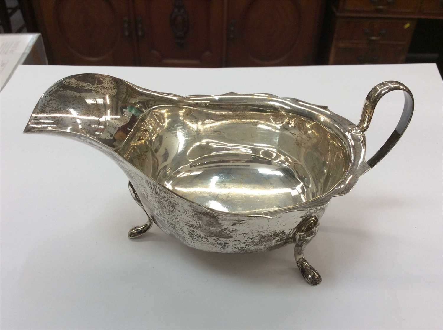 Lot 668 Silver gravy boat