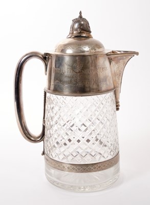 Lot 295 - Fine Quality Victorian silver mounted cut glass lemonade jug.