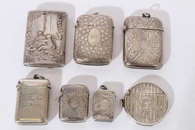 Lot 293 - Group of seven Victorian and later silver Vesta cases