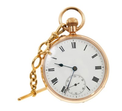 Lot 603 - Gentlemen's 14K gold pocket watch