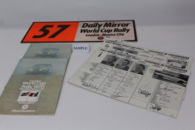 Lot 1714 - Daily Mirror 1970 World Cup Rally- collection of original programmes, entry forms and other items