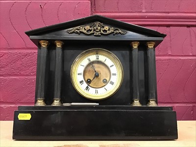 Lot 510 - Victorian slate mantel clock