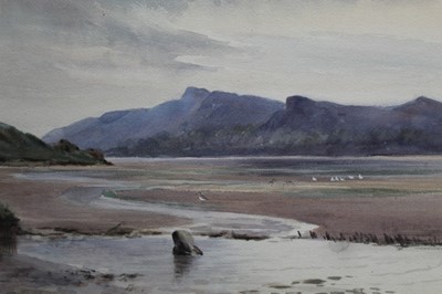 Lot 889 - Roland Green (1896-1972) watercolour - Mawddack Estuary, Ex. Mandells Gallery