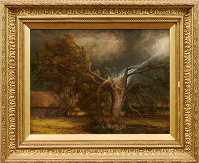 Lot 892 - William Short of Eye (19th century) oil on canvas – ‘A strucken oak’, signed  and dated 1835.