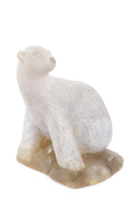 Lot 838 - *Laurence Broderick (b. 1935) carved alabaster ‘Global warming’, signed,  inscribed and dated 2001