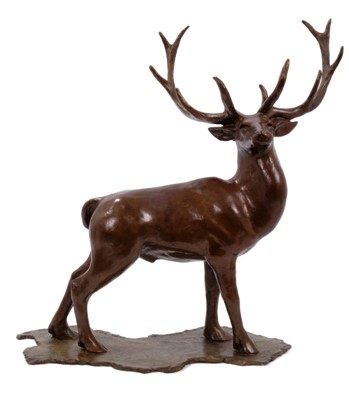 Lot 826 - *Laurence Broderick (b. 1935) bronze ‘Royal Stag, Maquette 3/25